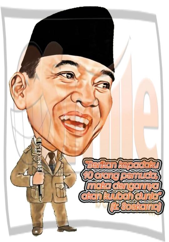 Contoh Gambar Karikatur Soekarno #1